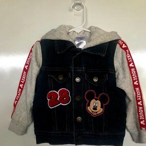 Disney Junior Mickey Mouse Embroidered Denim Hoodie coat size 2T